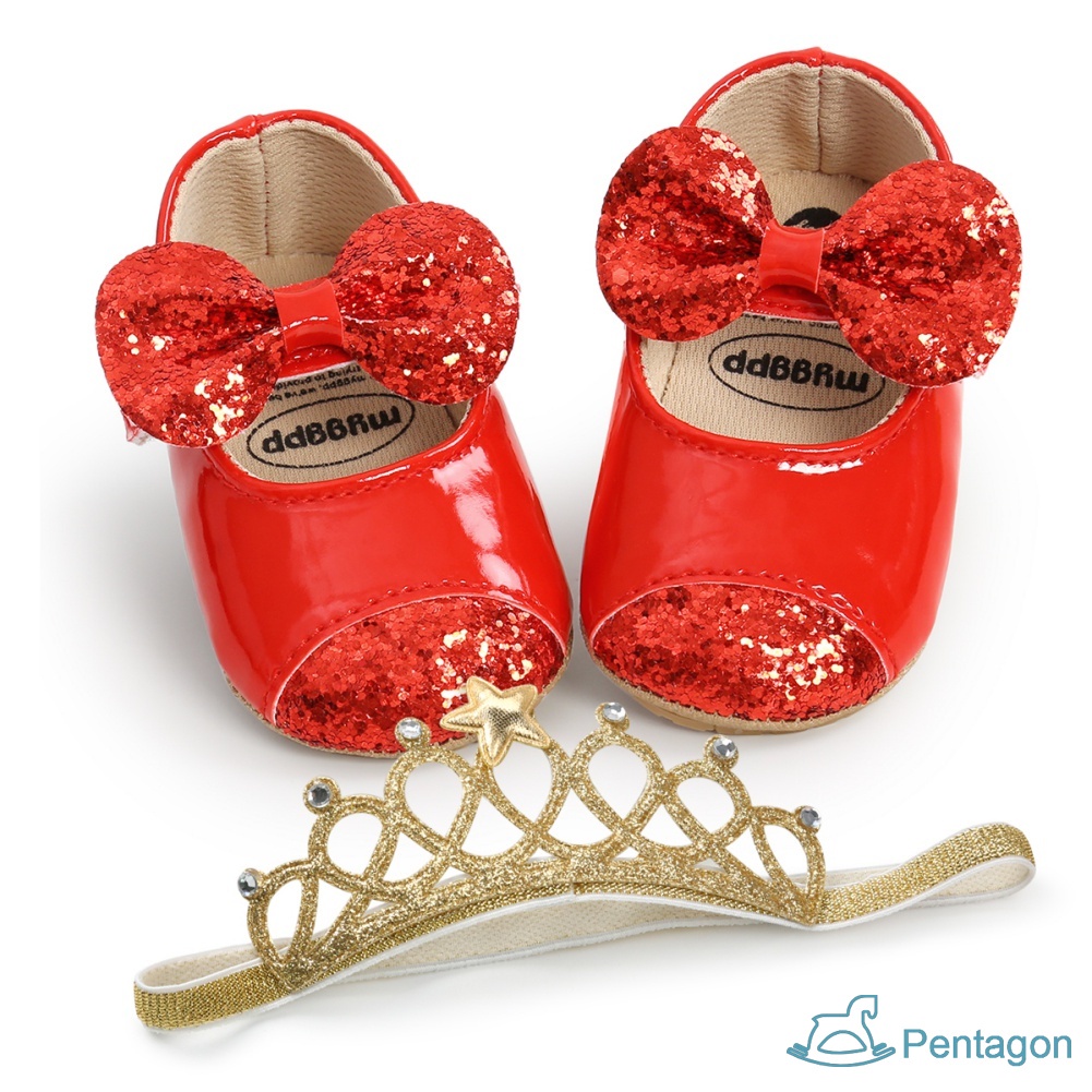 Giày Búp Bê Đế Mềm Chống Trượt Đính Nơ Xinh Xắn Dành Cho Bé Gái