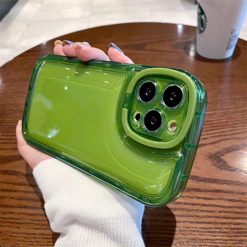 Ốp Điện Thoại Mềm Trong Suốt Có Giá Đỡ Vô Hình Cho iPhone 11 12 13 Pro Max