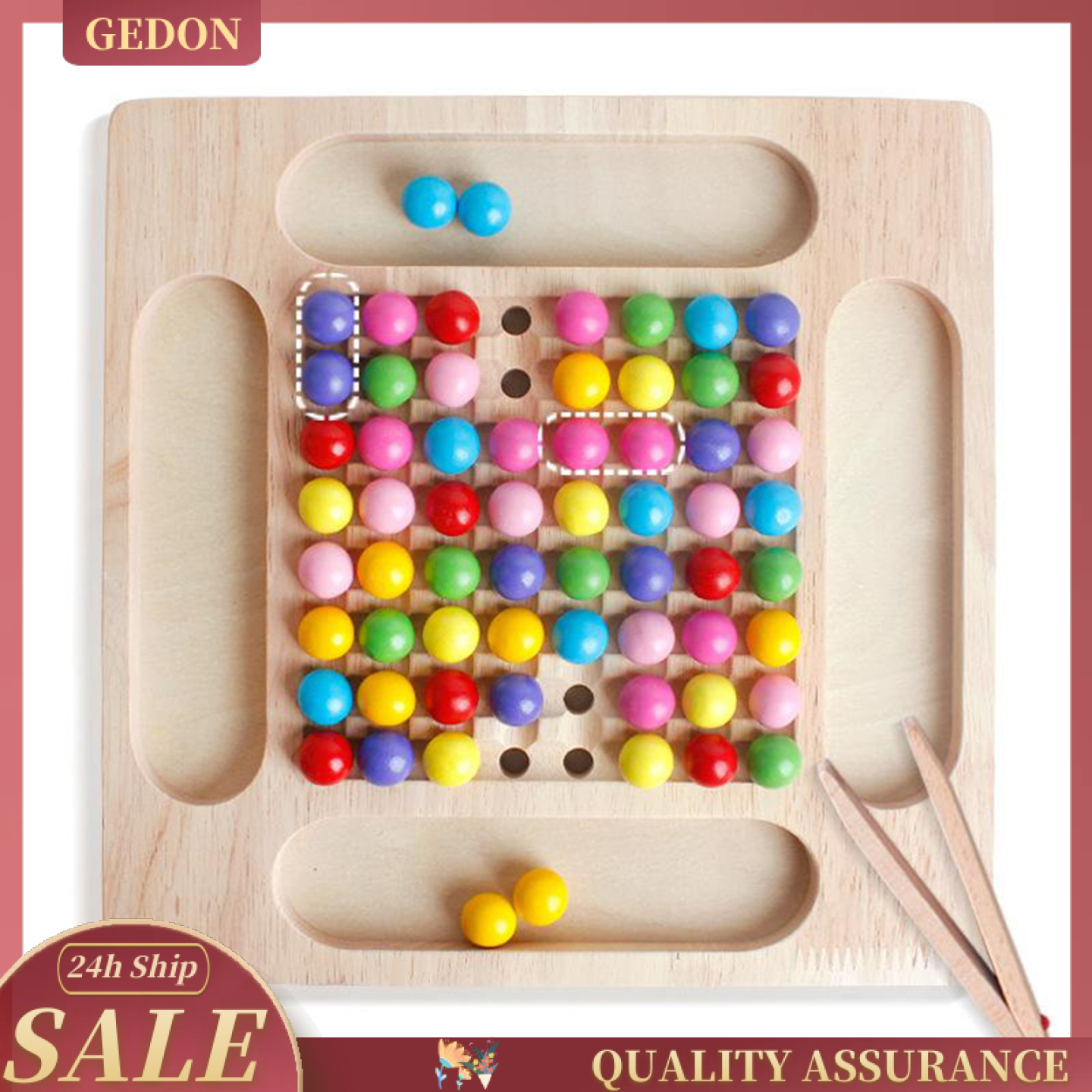 Wooden Puzzle Counting Sorting Stacking Art Clip Beads Game Early Educational Hand-Eye Coordination Brain Training Solution