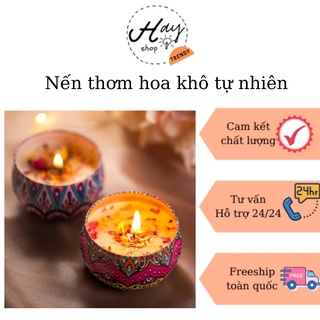 Nến thơm hoa khô, nến thơm tinh dầu thơm phòng thư giãn