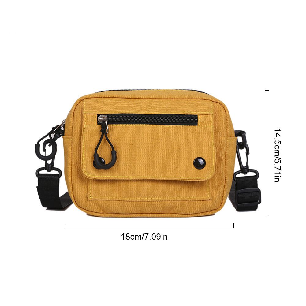 Túi vải đa năng màu trơn có khóa kéo đựng điện thoại thời trang cho nam và nữ tùy chọn màu sắc