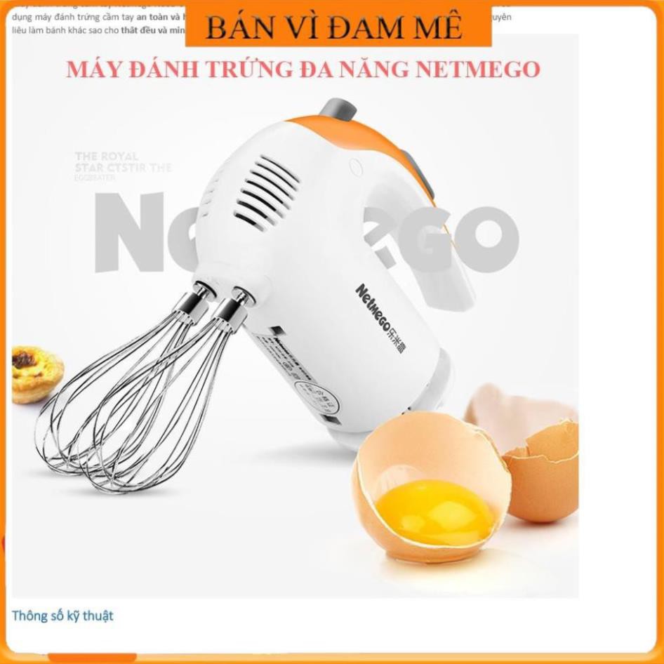 ✔️ [Bảo Hành 1 Đổi 1] Máy Đánh Trứng Cầm Tay 5 Trong 1 Netmego N38D 300W Nhỏ Gọn, Điều Chỉnh Nhiều Tốc Độ