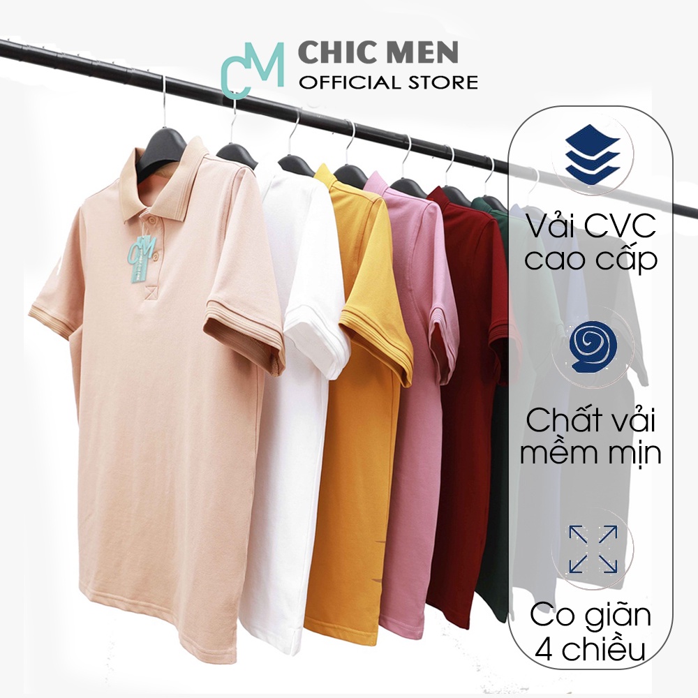 Áo POLO nam cổ bẻ BASIC năng động, vải cá sấu CVC, trẻ trung, phong cách, 8 màu - CHICMEN