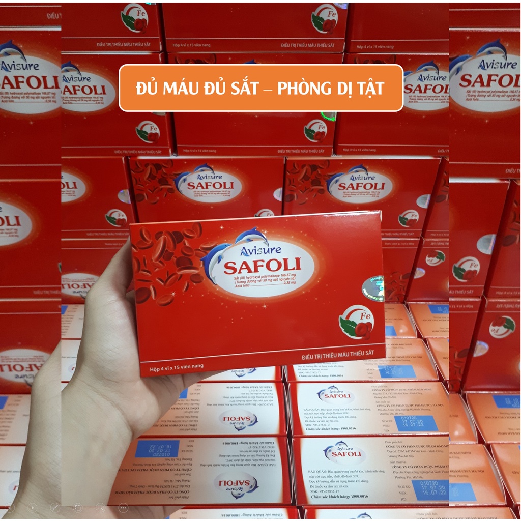 Avisure Safoli sắt hữu cơ dành cho bà bầu Hộp 30 viên