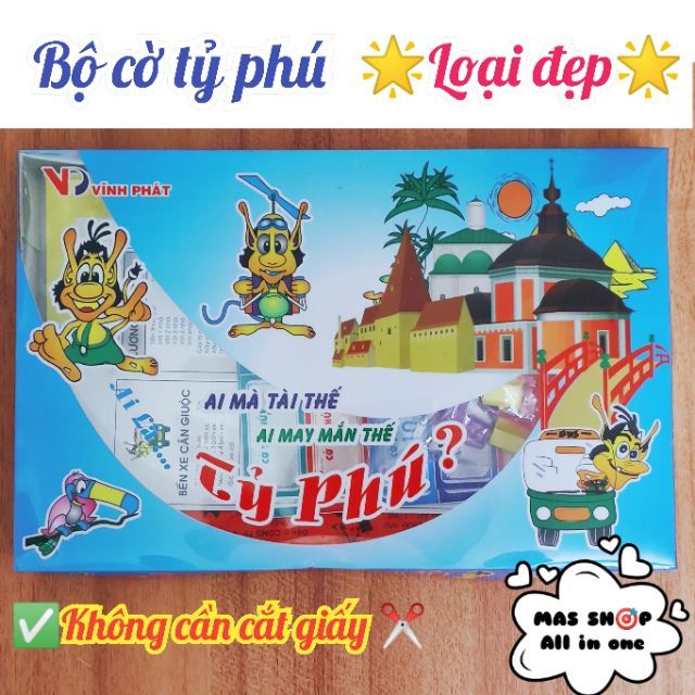 Bộ cờ tỷ phú đẹp loại lớn Vĩnh Phát® 🌟Không cần cắt giấy🌟