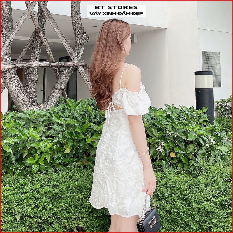 Đầm hai dây trễ vai cột nơ lưng (Ảnh thật) - Sumi dress (BT129)