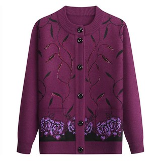 Áo khoác len cardigan cho người già và trung niên