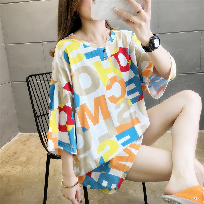 Áo blouse dài tay phong cách hàn quốc, áo blouse in màu rời size lớn, kiểu mới mùa hè-SY22