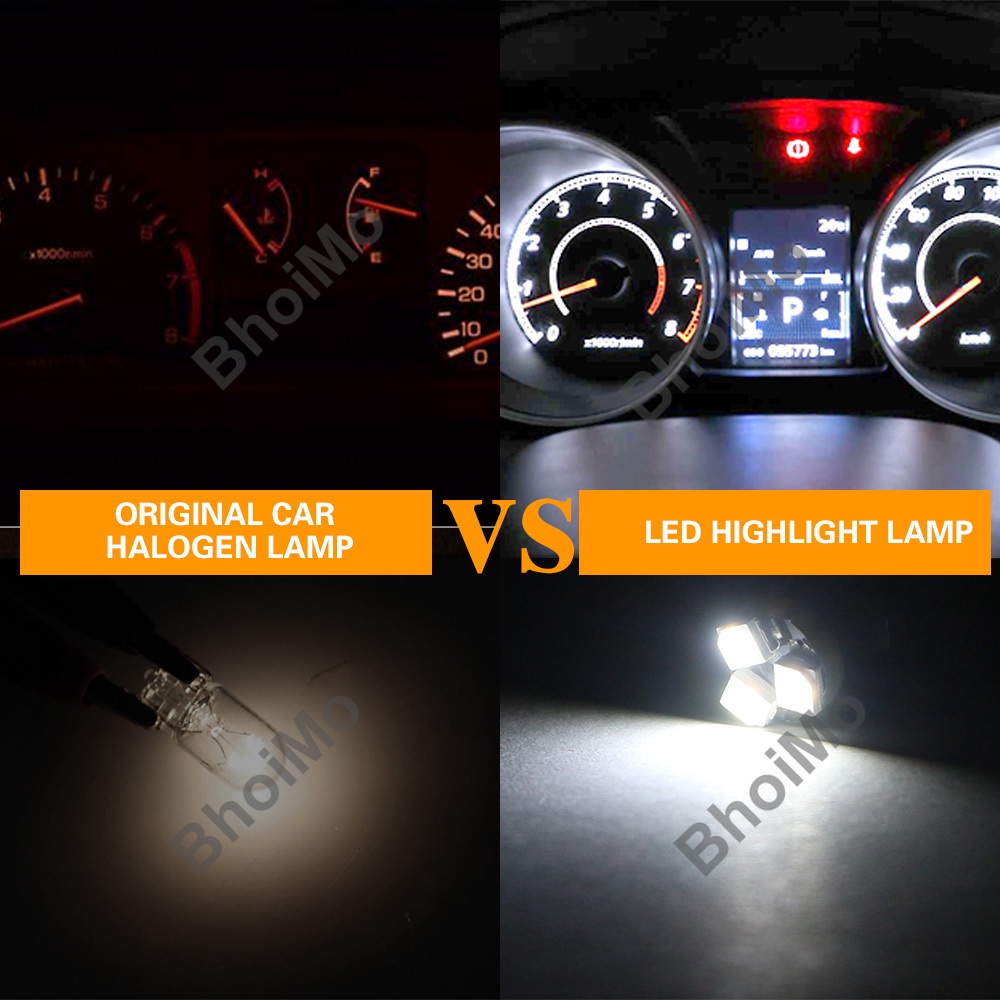 Bóng đèn LED T5 W3W 3SMD 1210 17 73 74 2721 ánh sáng trắng cho bảng đồng hồ xe hơi