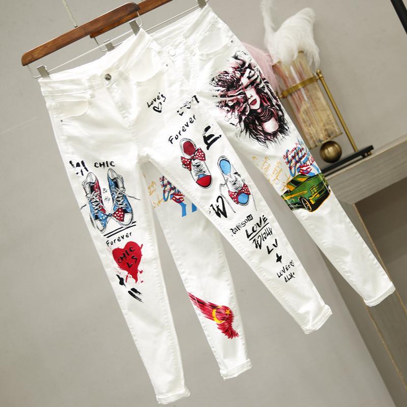 Quần denim Bút Chì Lưng Cao Thời Trang Hàn Quốc Dành Cho Nữ