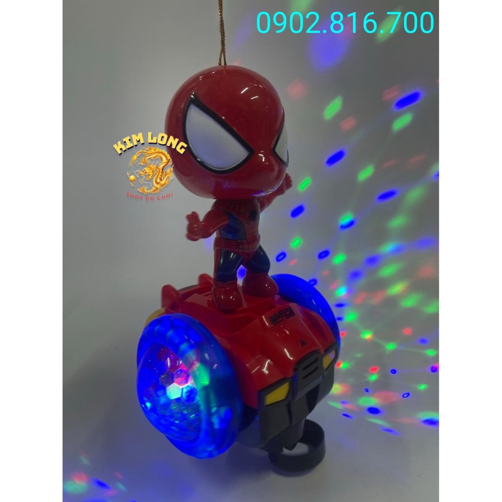Đồ chơi lồng đèn siêu nhân nhện Spiderman đứng xe cân bằng cho bé trai tặng kèm pin quà tặng trung thu cho bé