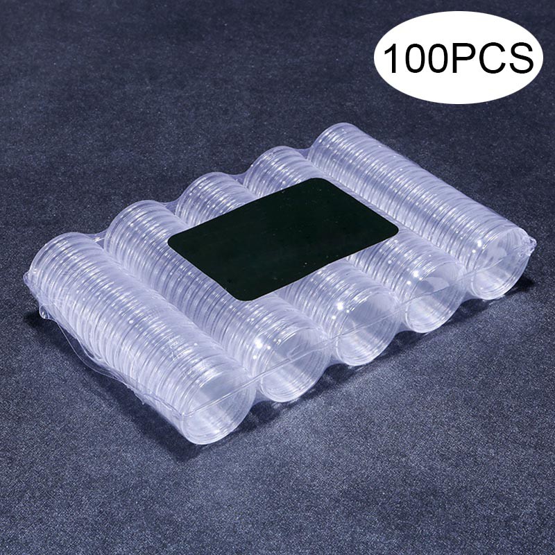 Round Coin Box Holder Plastic Storage Display Organize Cases