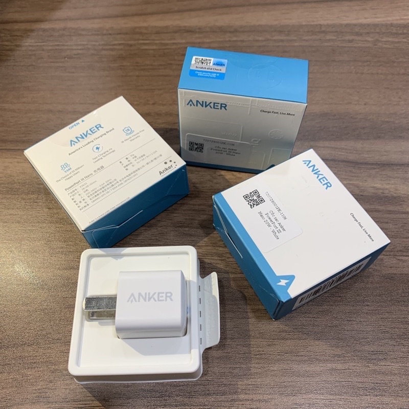 Sạc Anker PowerPort III Nano 20W + Cáp Anker MFI Bảo Hành 18 Tháng