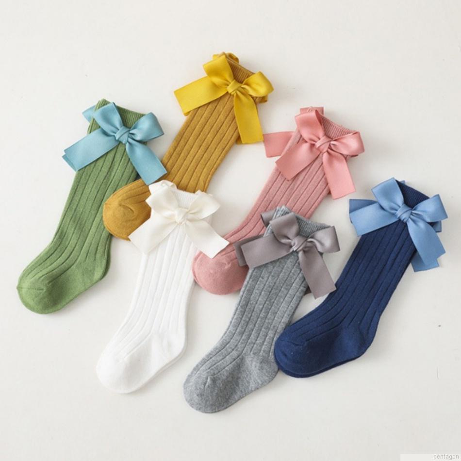 Vớ cotton cổ cao thoáng khí màu sắc kẹo ngọt cho bé gái từ 0-10 tuổi