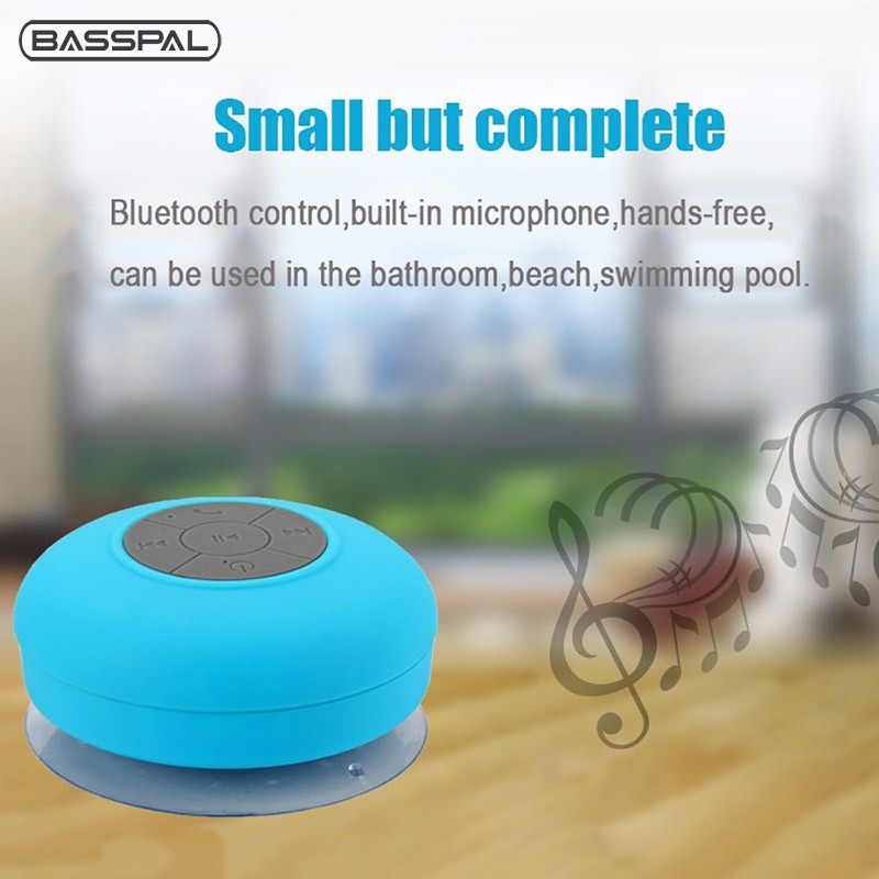 Loa bluetooth Basspal W22 mini kết nối không dây chống nước sử dụng khi tắm/bể bơi/xe hơi