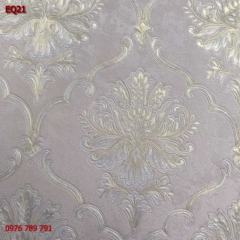 Giấy Dán Tường 3D Phòng Ngủ Lụa Không Keo, Hoa Văn Cổ Điển Cao Cấp ODINX