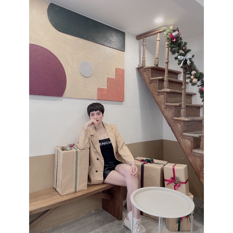 Áo BLAZER Trơn Đen Hàn Quốc 1 Lớp Siêu Hot Hit 2020 | BigBuy360 - bigbuy360.vn