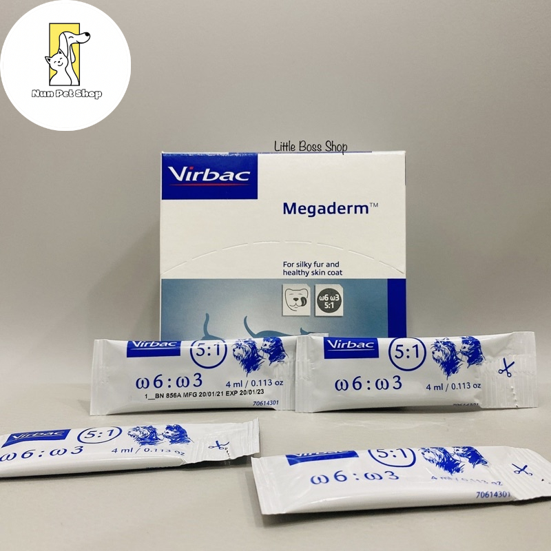 Gel dưỡng lông, kích thích mọc lông cho cún, mèo Megaderm Virbac