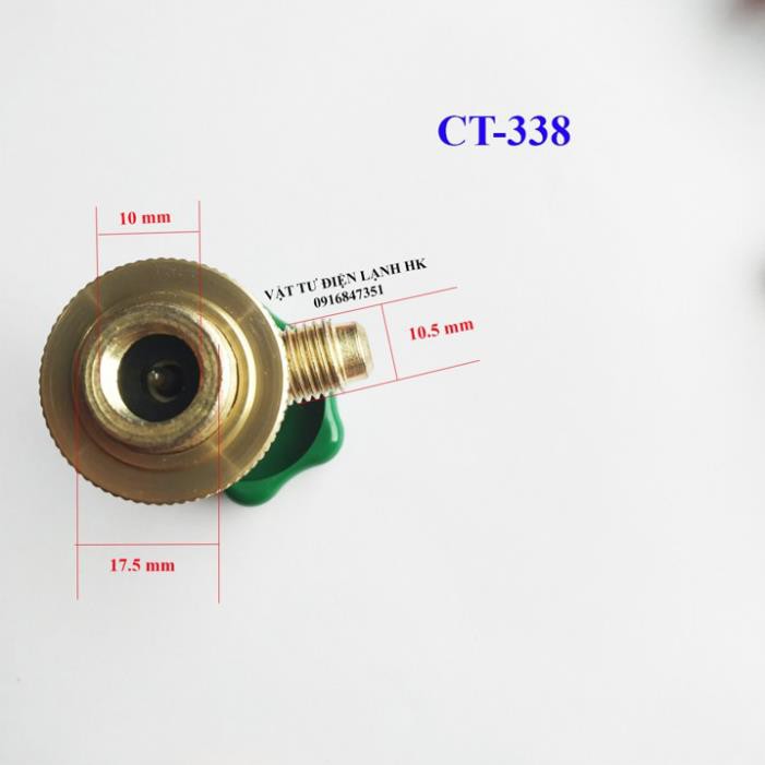 Van mở khóa gas lon Huangsen CT-338-339-340 (chọn đúng loại như hình) Valve nạp ga lạnh R12 R22 R32 R134 R410 R600