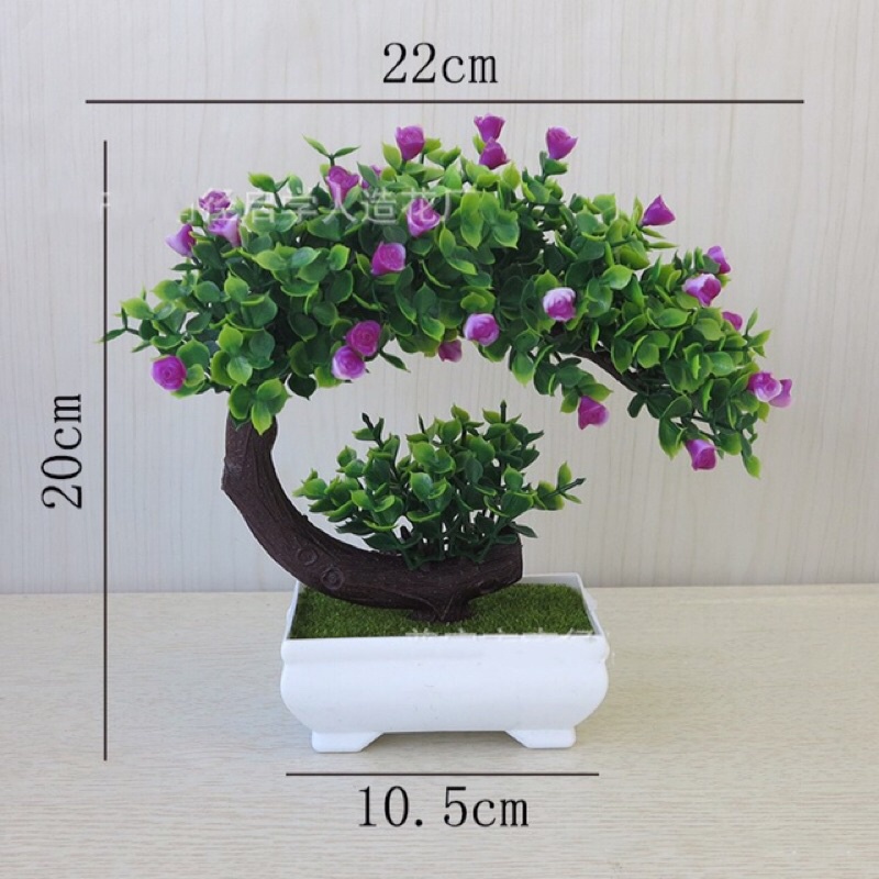 Cây bonsai giả có hoa, phú quý cát tường may mắn