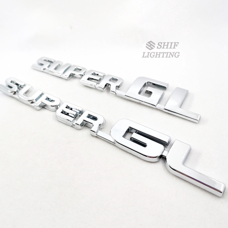 1 đề can ABS màu chrome hình logo chữ SUPER GL thay thế dán lên cốp xe sau/bên hông xe dành cho xe hơi TOYOTA HIACE