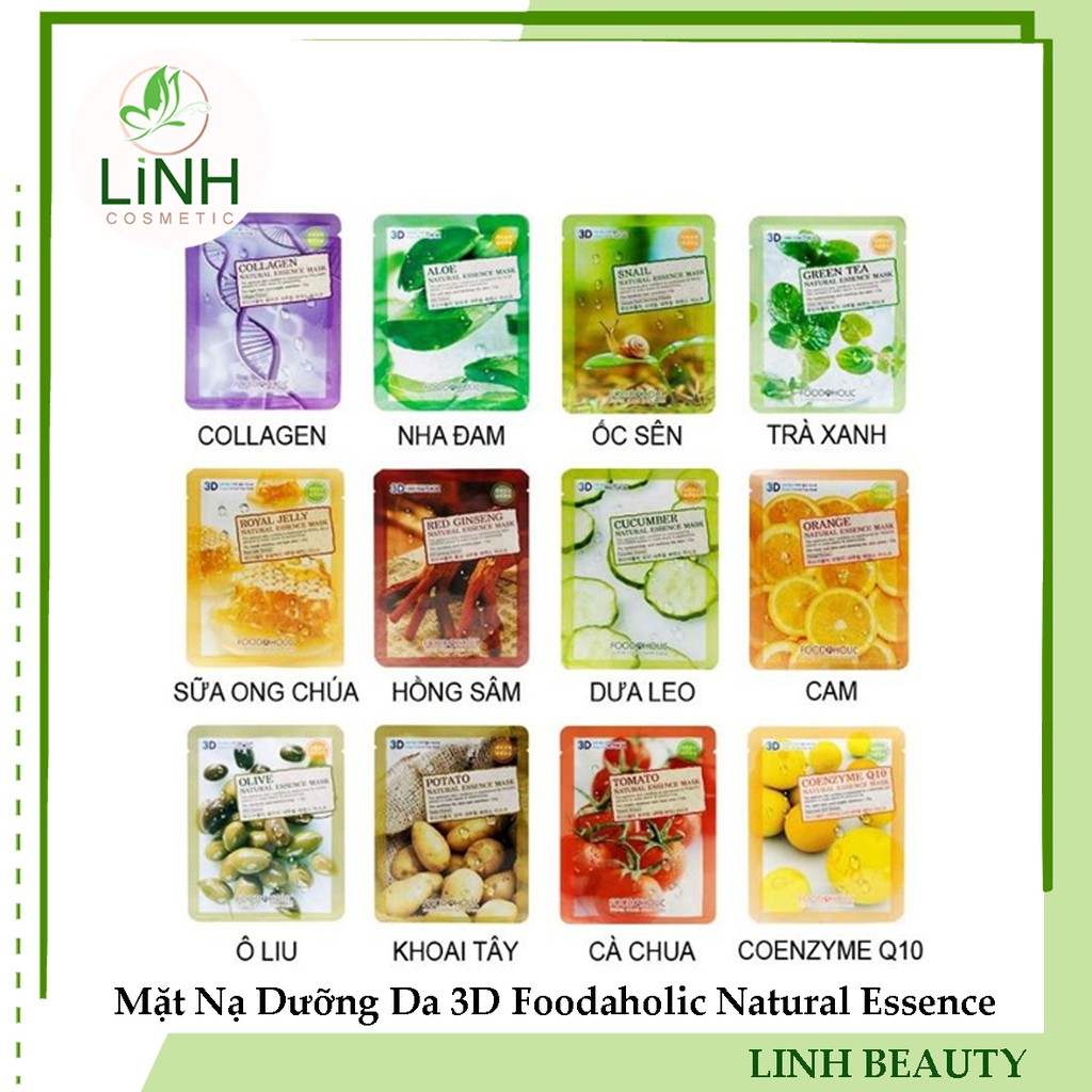 Mặt Nạ Dưỡng Da 3D Foodaholic Natural Essence Mask