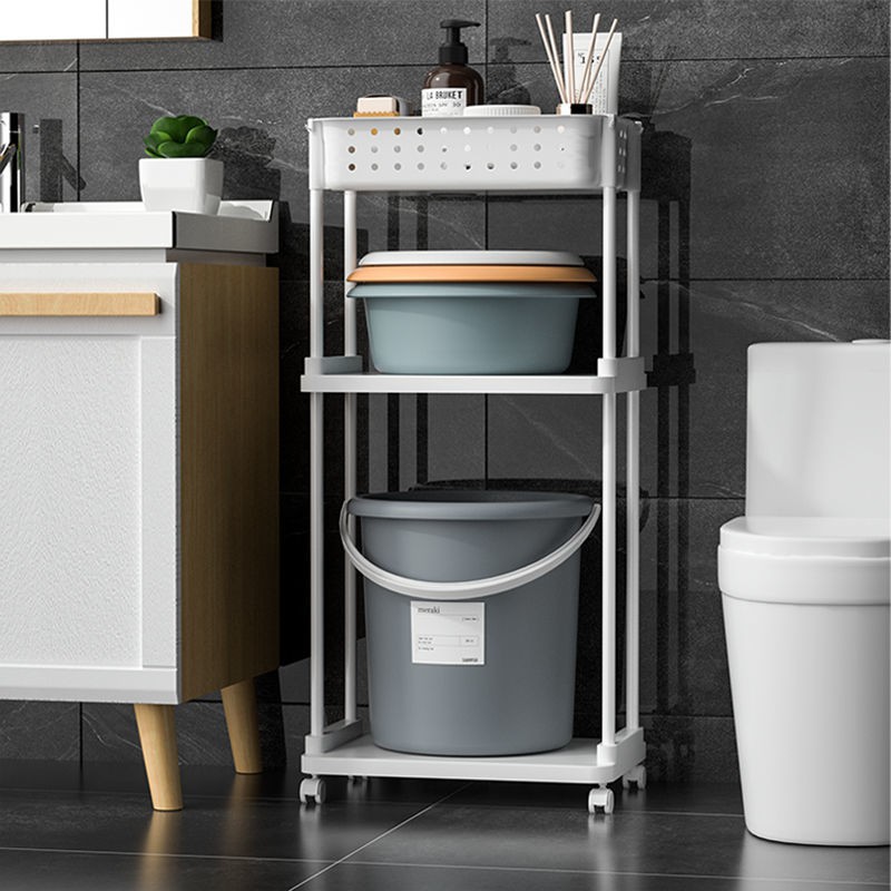 Kệ nhà vệ sinh từ sàn đến trần nhiều tầng giá để đồ bồn rửa mặt phòng tắm trang điểm đa chức năng | BigBuy360 - bigbuy360.vn