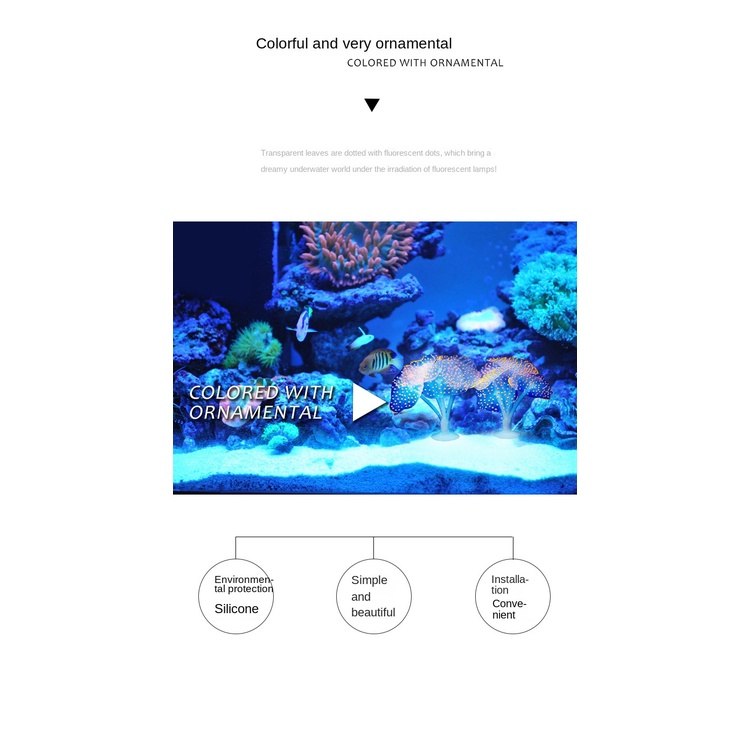 Trang Sức Bể Cá Bằng silicone Màu Cam San Hô Đặc Biệt