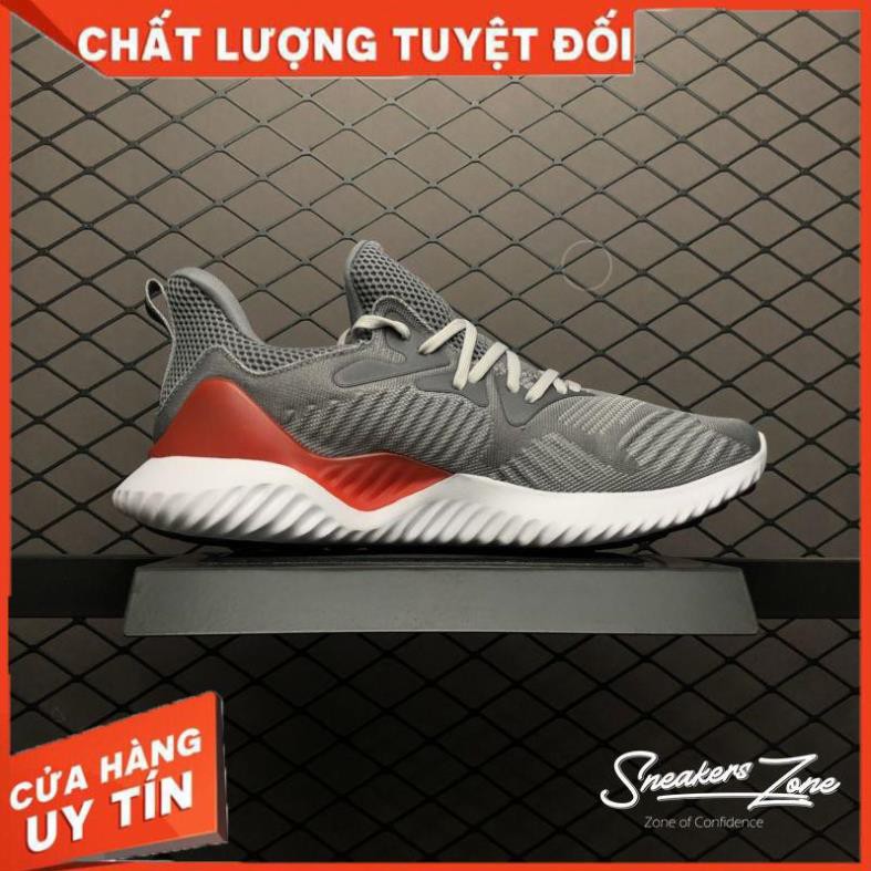 (FREE SHIP + HỘP + QUÀ) Giày thể thao sneaker nam nữ ALPHABOUNCE Beyond 2018 Grey White Red Xám đế trắng đỏ