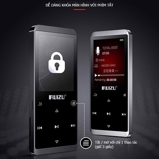 [Mã ELHACE giảm 4% đơn 300K] Máy Nghe Nhạc Lossless Bluetooth Ruizu D02