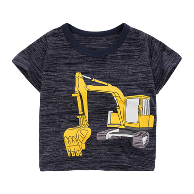 Áo thun cộc tay bé trai chính hãng LITTLE MAVEN - mẫu ÁO NHIỀU MÀU IN HÌNH MÁY XÚC