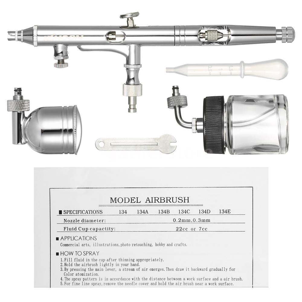 KKmoon Professional Multi-Purpose Side Feed Dual-Action Airbrush Kit Set Adjustable Air Control 0.25 | BigBuy360 - bigbuy360.vn
