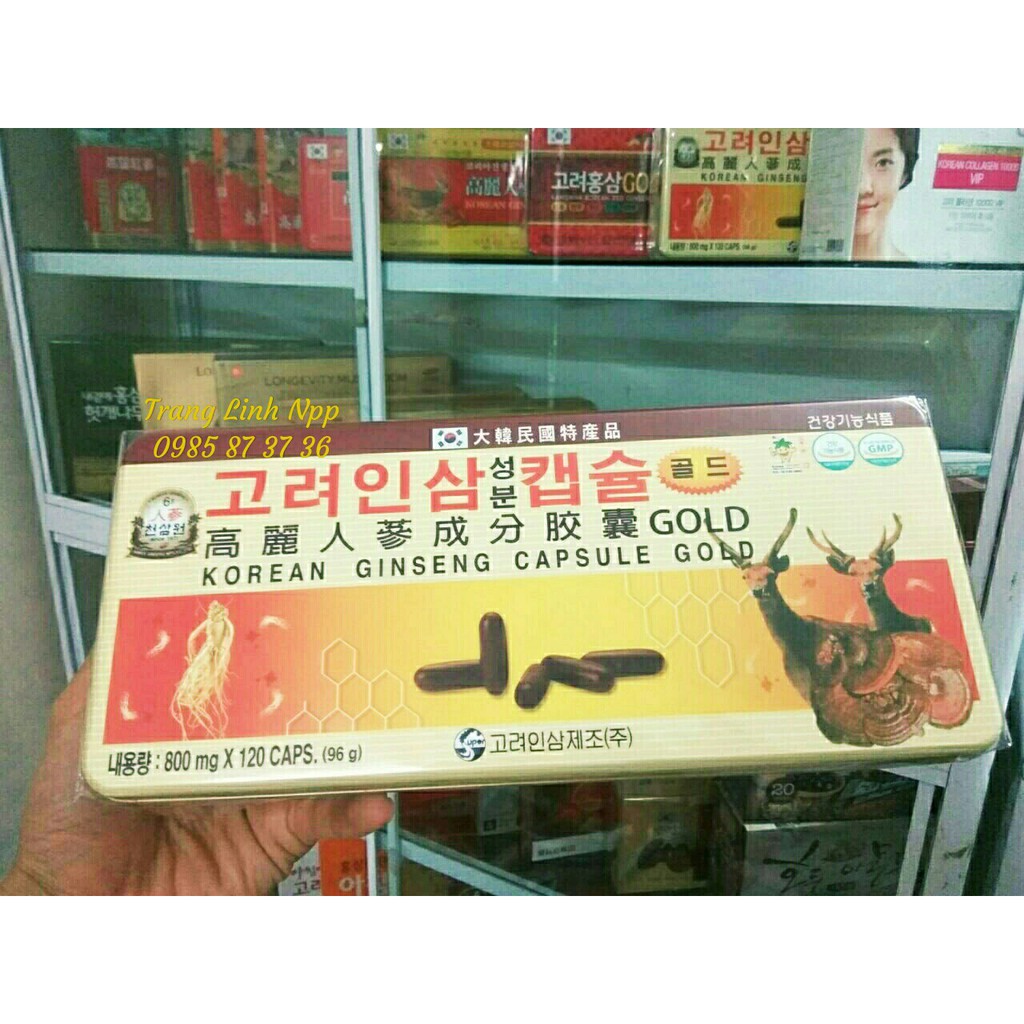 Viên Đạm Tổng Hợp Hồng Sâm Nhung Hươu Linh Chi Vàng Gold 120 Viên