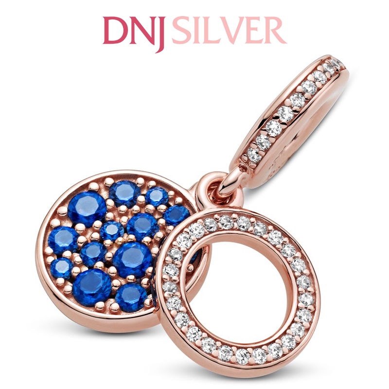 Charm bạc 925 cao cấp, hàng chuẩn bạc - Charm Sparkling Blue Disc thích hợp để mix vòng tay charm - DN222