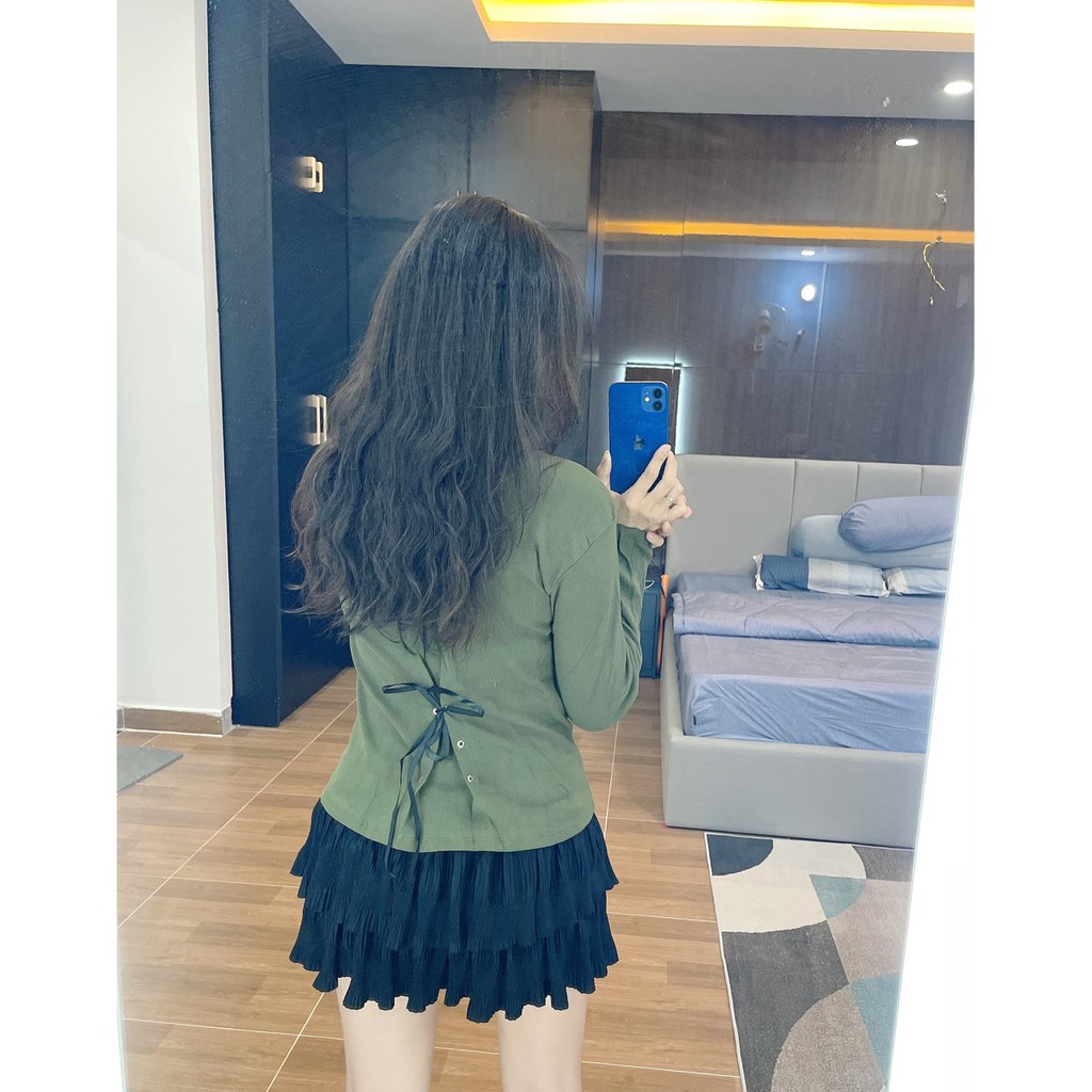 Áo Thun Tay Dài Có Thắt Ở Lưng (Hình Thật Tự Chụp) | BigBuy360 - bigbuy360.vn