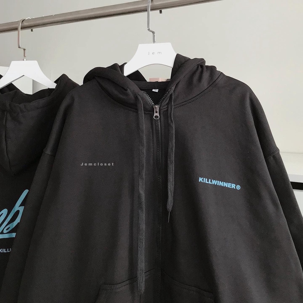 Áo HOODIE Nam Nữ Trơn Vải Nỉ KillWinner Phom Rộng UNISEX - Kim Dung Fashion Store