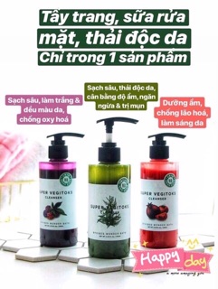 Sữa rửa mặt rau củ thải độc Super Vegitoks cleanser
