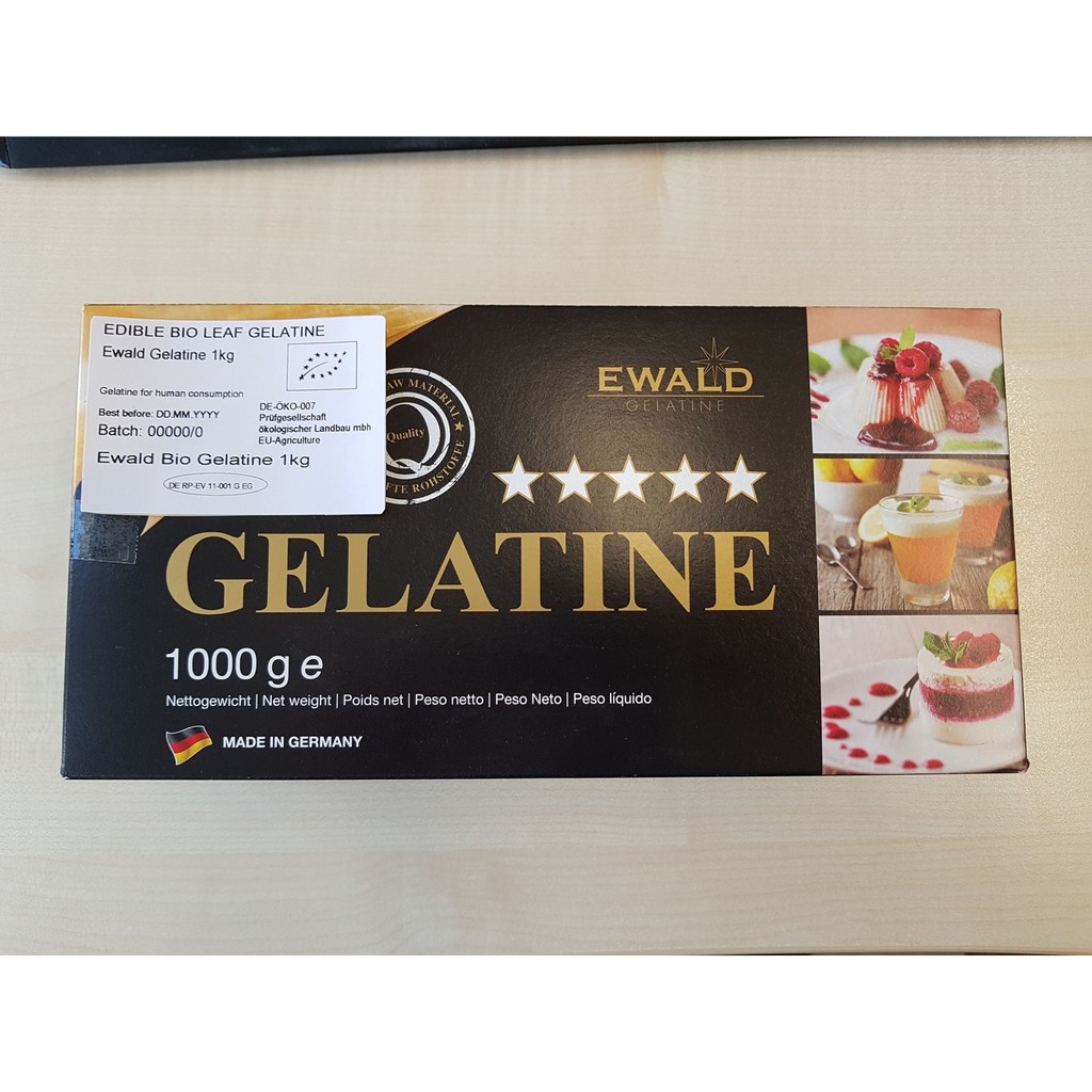 Gelatine Hữu Cơ Dạng Lá Ewald Đức (10 lá)