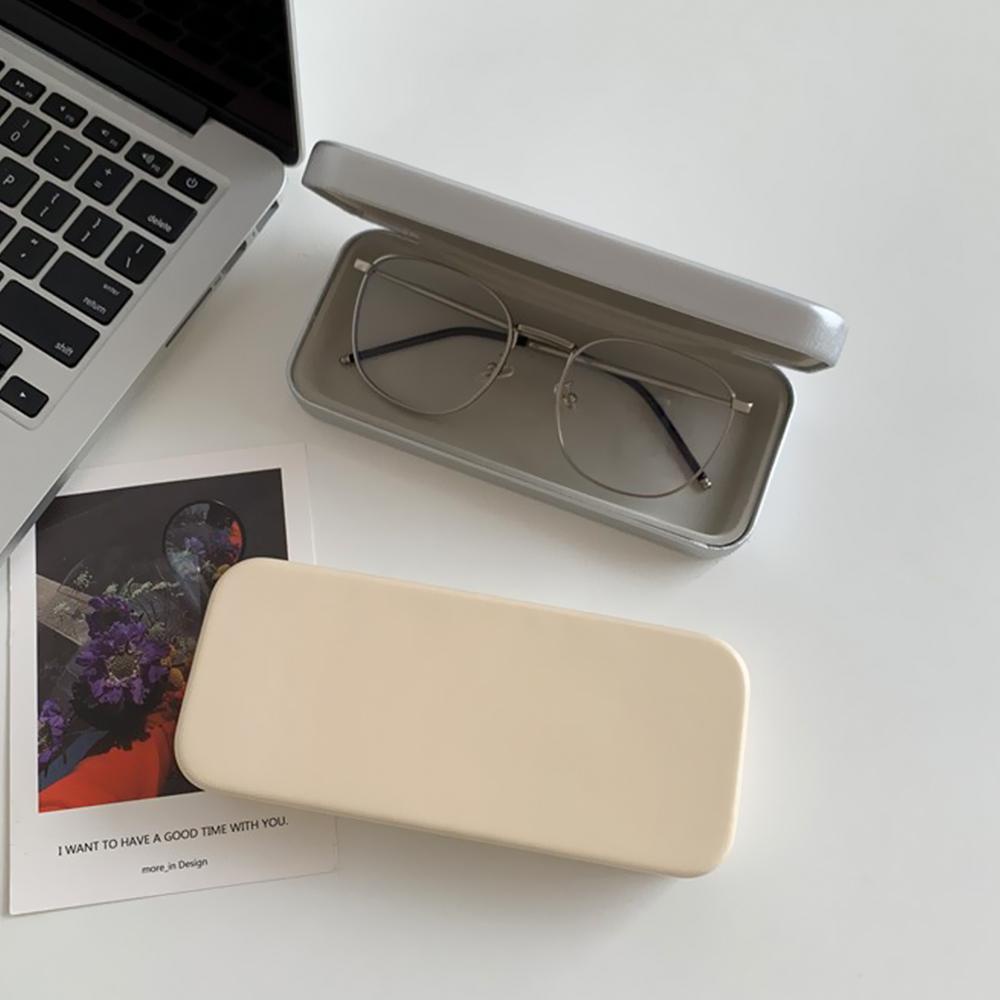 Hộp Thiếc Đựng Mắt Kính Dạng Nén Chống Rơi Màu Trơn Đơn Giản