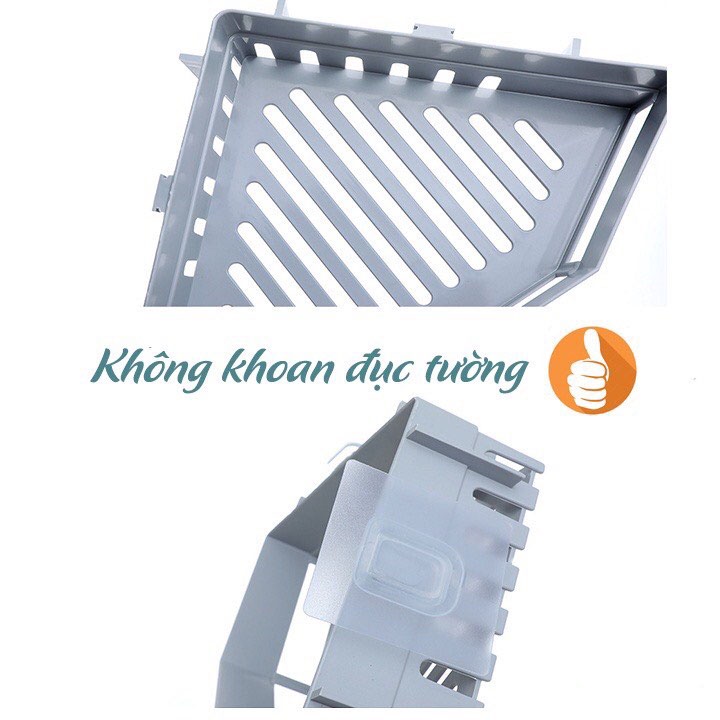 Kệ góc tường tam giác dán tường Hokori  5610 , Khay nhựa đựng đồ nhà tắm, nhà bếp đa năng