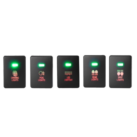 Bộ Nút Bấm Đèn sương mù LED 12V Cho Xe Hơi ô tô công tắc đèn gầm Toyota Mitsubishi On/Off màu xanh