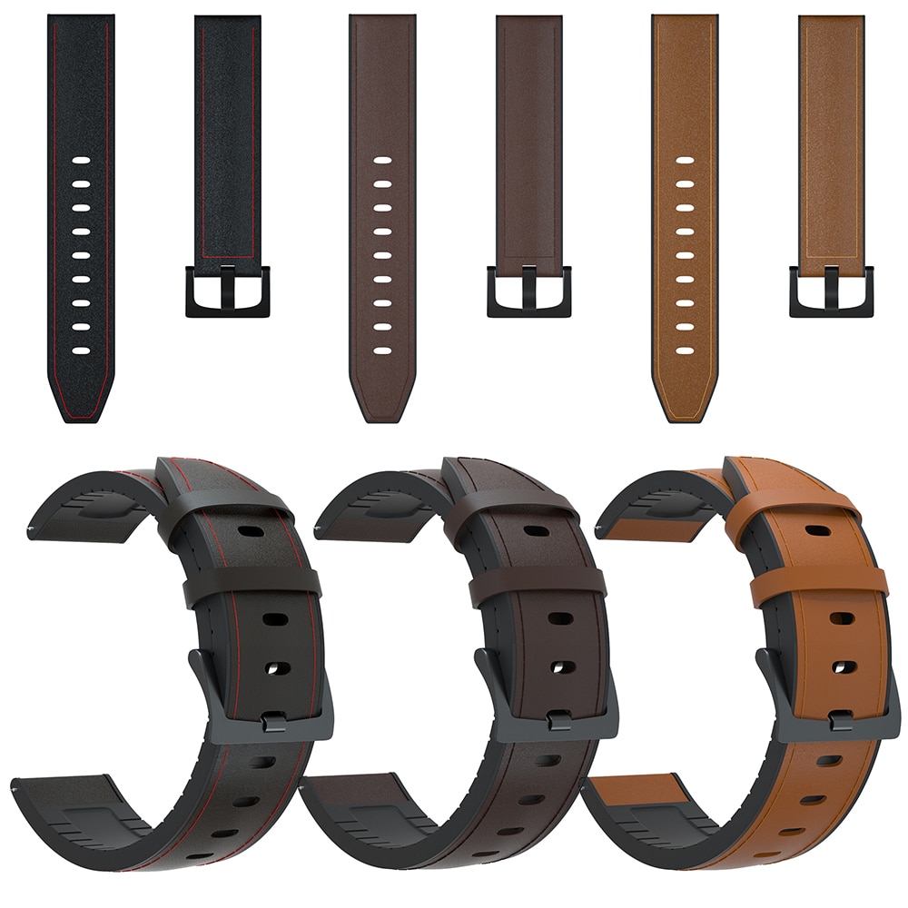 Dây đeo đồng hồ thông minh thay thế bằng da và silicone dành cho AMAZFIT GTR 47MM 42MM XIAOMI HUAMI GTR 2 STRATOS2 2S 3
