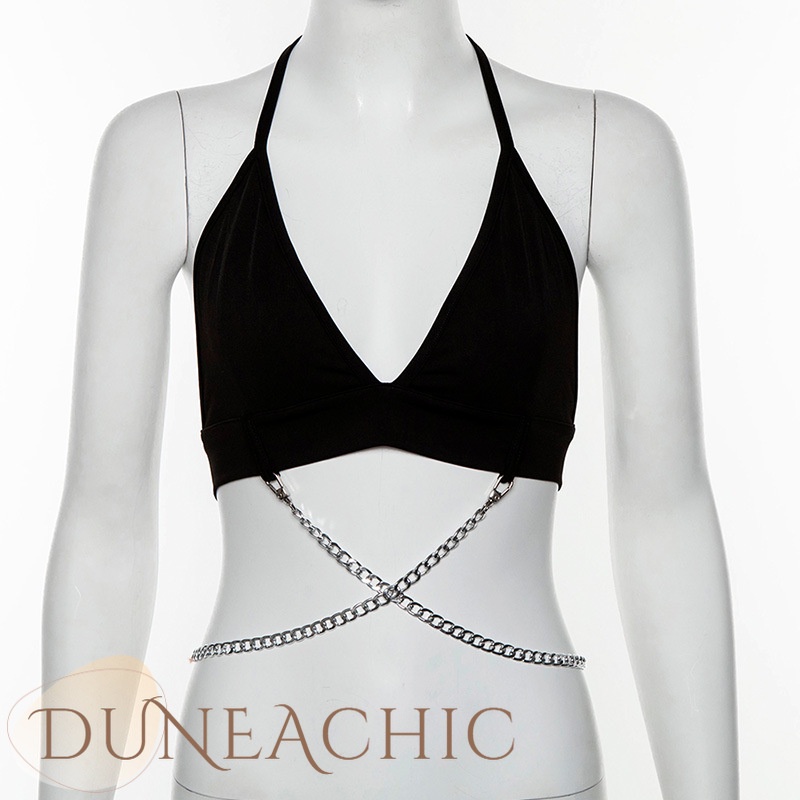 DUNEA Áo Lửng Hai Dây Hở Lưng Gợi Cảm Dành Cho Nữ