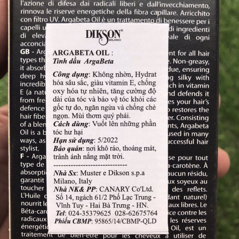 Tinh dầu Dikson Argabeta oil 30-100ml