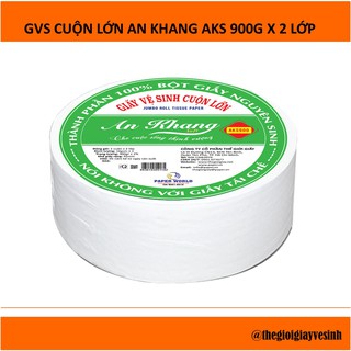 Giấy vệ sinh cuộn lớn An Khang AKS 900 gam x 2 lớp mềm mịn