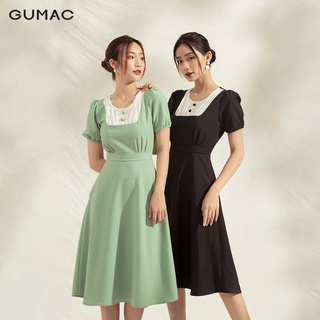 Đầm nữ tay phồng dập ly DA1175 GUMAC
