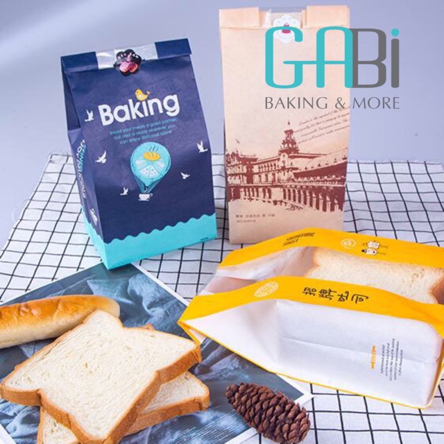 Set 10 túi giấy đựng bánh mỳ (nhiều mẫu)