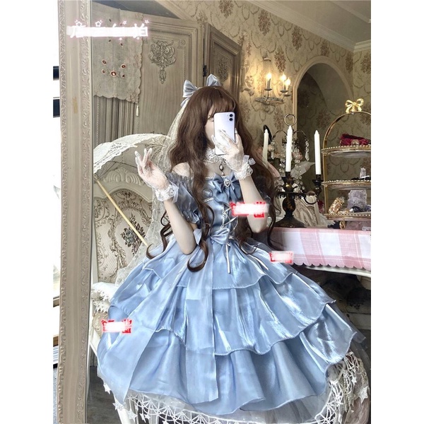 YAS0787-Váy Lolita op cộc tay sweet dream 3 tầng