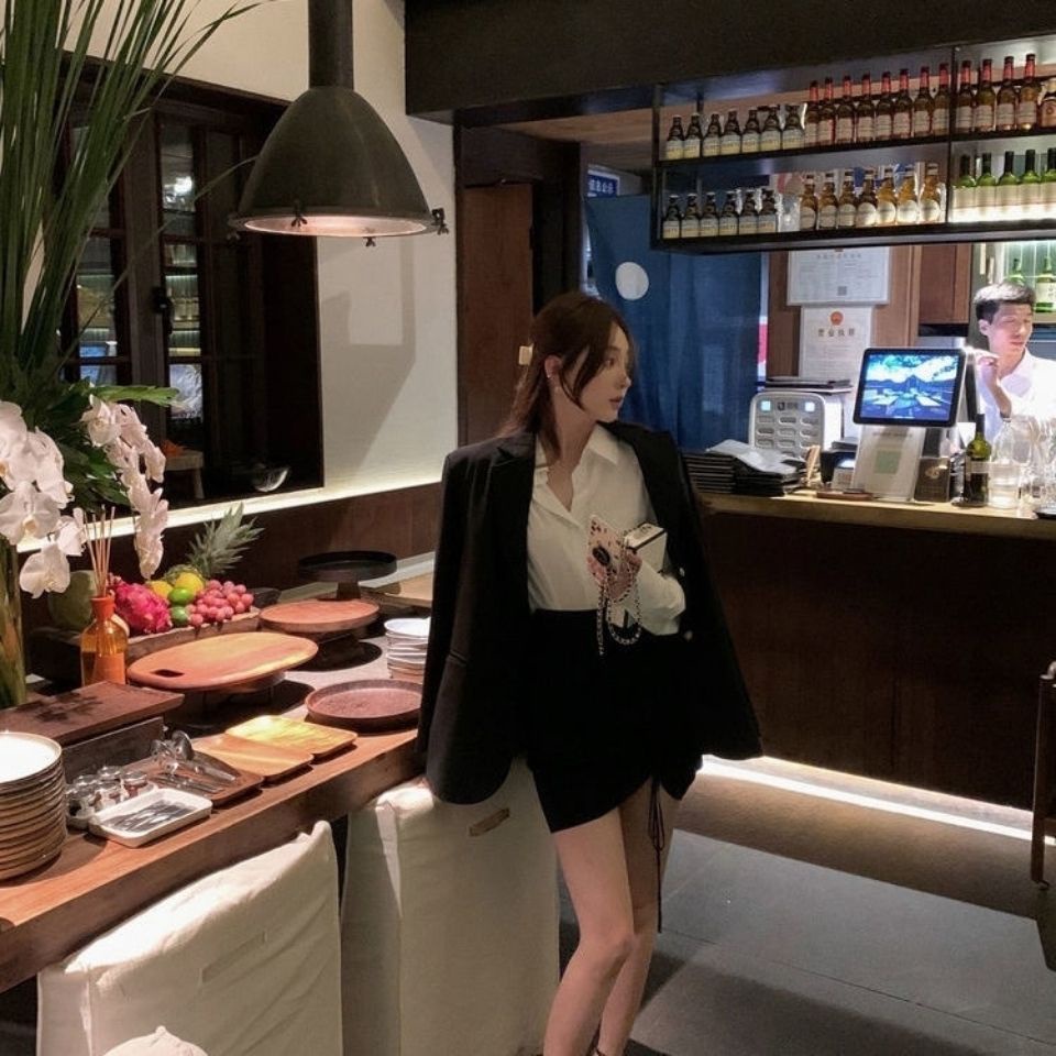 Áo khoác cổ vest đơn giản thời trang xuân thu 2022 dành cho nữ đi làm