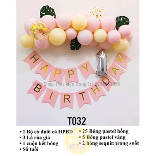 (Tặng Bơm+ Keo) Set Sinh Nhật Trang Trí Đơn Giản